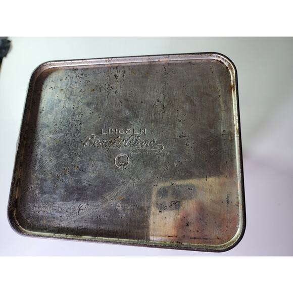 Vintage LINCOLN BEAUTYWARE Metal TIN Flour 9" Canister Kitchen MCM - Picture 7 of 11